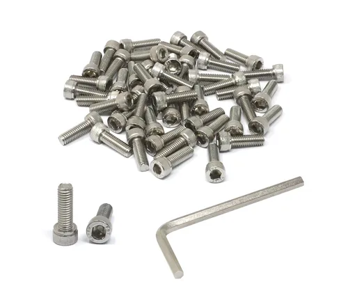Vista 47 de iexcell Kit de tornillos de cabeza hexagonal de acero inoxidable 304, 100 unidades M2 x 0.157 in, paso de rosca de 0.016 in