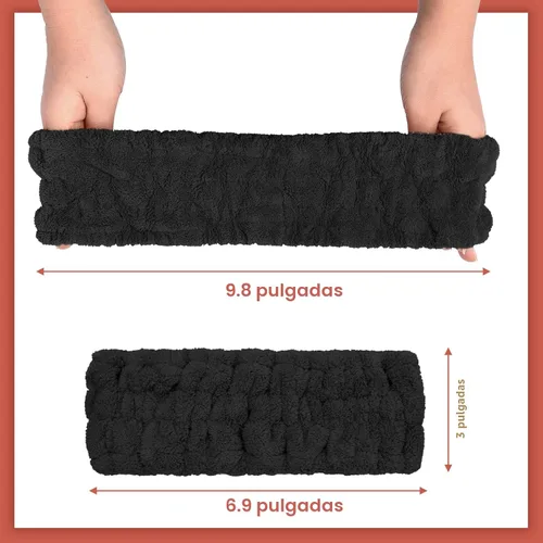 Vista 2 de Chuangdi Diadema de spa de 3 piezas para mujer, diadema de maquillaje facial, diadema de tela de rizo suave para lavar, máscara facial, regalos