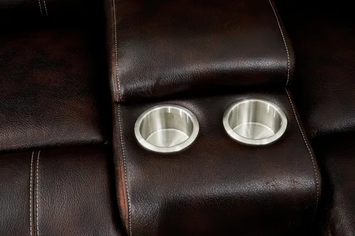 Vista 5 de Servidumbre De Cuero Marrón Modular Reclinado Seccional 8061 (Marrón, Consola)