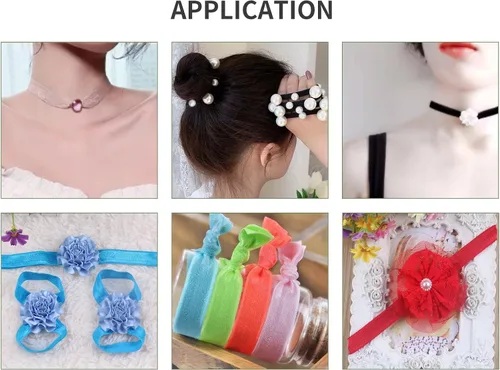 Vista 8 de Banda elástica de satén para coser de 3/8 pulgadas, rollo de cinta elástica brillante con cordón elástico plano para ligar el cabello, diadema