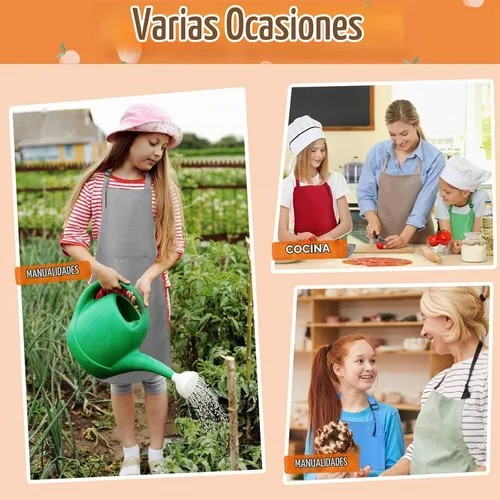 Vista 7 de Handepo 30 piezas de delantales para niños con pintura ajustable Colorido
