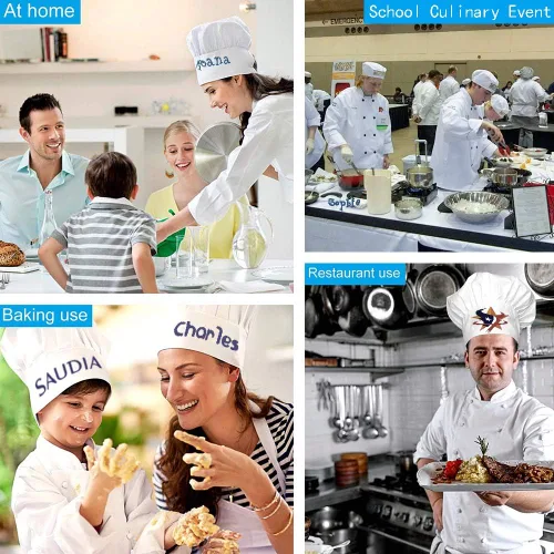 Vista 3 de Personalizado personalizado Chef Hat Ajustable Elástico Baker Cocina Cocina Chef Cap