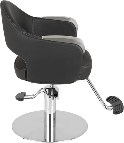 Vista 5 de Buy-Rite Luna Salon Silla de estilo Plata Base Plana Hidráulica Brazos