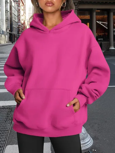 Vista 18 de Trendy Queen - Sudaderas extragrandes con capucha para mujer, suéteres de manga larga, sin botones, de vellón, de otoño, ropa de invierno