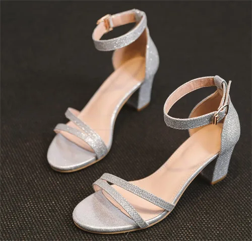 Vista 2 de kkdom Sandalias de tacón grueso con puntera abierta para mujer, sandalias sexis cómodas y elegantes para verano, para fiestas, citas, trabajo diario