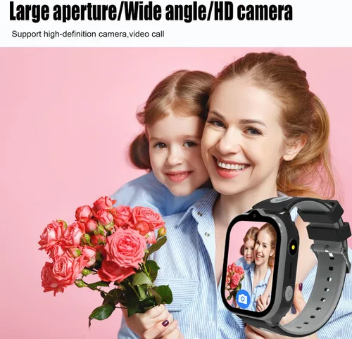 Vista 4 de Reloj inteligente 4G para niños, rastreador GPS, relojes inteligentes con videollamadas, juegos de rompecabezas de llamadas bidireccionales, chat