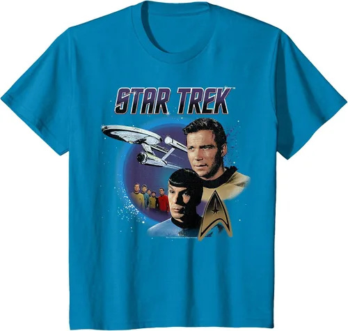 Vista 31 de Star Trek Original Series Vintage Enterprise T-Shirt Baby Blue