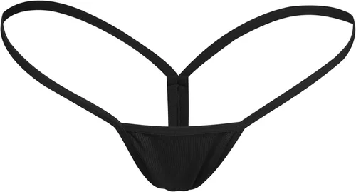 Vista 3 de Justgoo Tanga sexy para mujer, tanga con micro espalda, ropa interior de tiro bajo con espalda en T