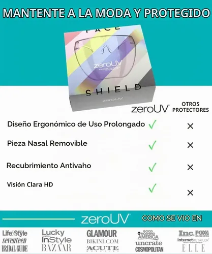 Vista 6 de zeroUV - Lentes de protección para la cara con visera de cobertura completa/lentes de sol (antiniebla/filtro de luz azul)