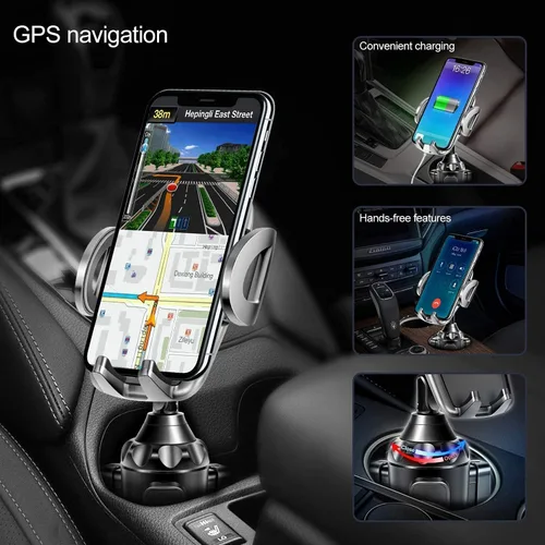 Vista 3 de Soporte de teléfono para portavasos de automóvil, ajustable, compatible con iPhone 14 Pro Max/13/xs/11/8plus/6s/samsung Galaxy S10/S9+/S8 Plus/S7