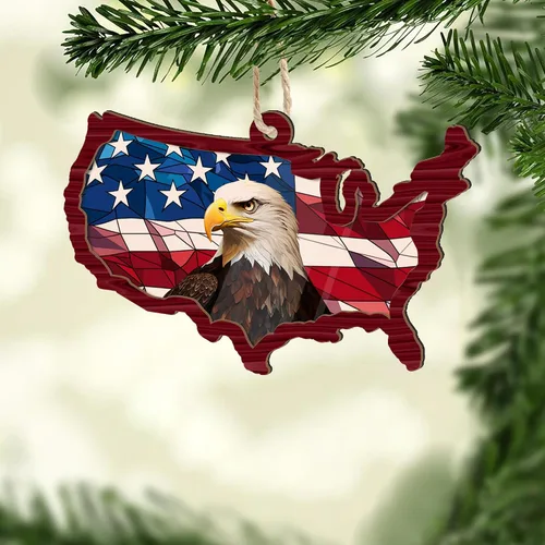 Vista 6 de Artsy Woodsy Adorno de Navidad de veterano para árbol de Navidad, plano 2D (no adorno 3D), regalos para soldado veterano, fuerzas armadas