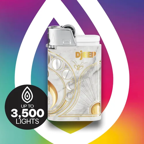 Vista 6 de DJEEP Encendedores de bolsillo, Colección Elegante con textura metálica, Encendedores únicos marmoleados, Paquete de 4 unidades de encendedores