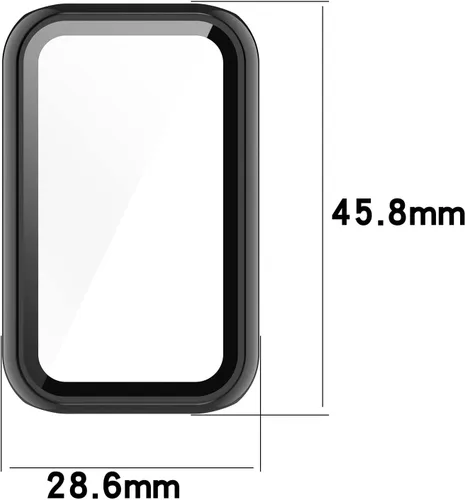 Vista 2 de E ECSEM Funda compatible con Amazfit Band 7 con protector de pantalla de vidrio templado integrado, cobertura completa, carcasa protectora ultrafina