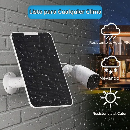 Vista 5 de Panel solar mejorado de 5 V 6 W para cámara de seguridad, compatible con Eufycam 2C/2C Pro/2/2 Pro/E20/E40/E, con puerto micro USB, adaptador USB-C