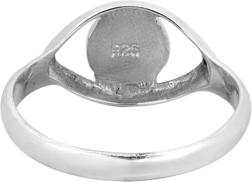 Vista 3 de Aeravida Anillo de plata de ley 925 con incrustaciones de lapislázuli azul de imitación de ojo malvado místico Anillos de boda clásicos para mujer