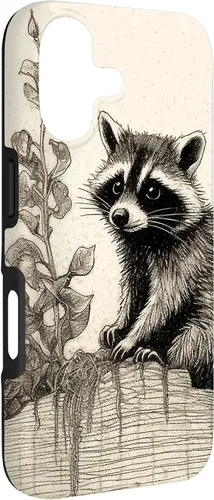 Vista 3 de Minimalistic Plant Draw Racoon Case for iPhone 17