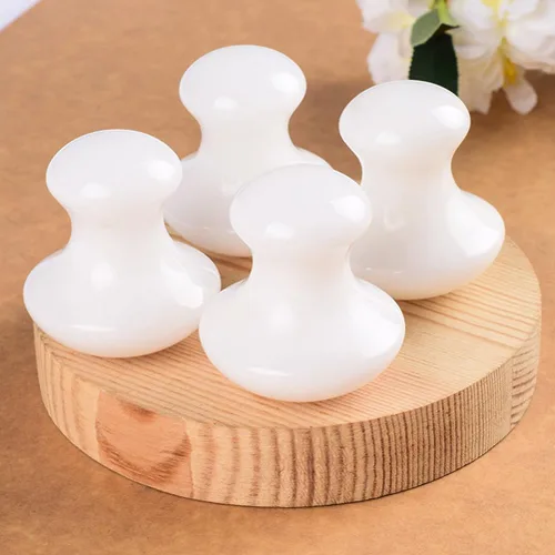Vista 6 de Uonlytech 2 herramientas faciales Gua Sha, cuarzo de jade blanco, rodillos Gua Sha, herramienta de masaje para mujeres, spa en casa
