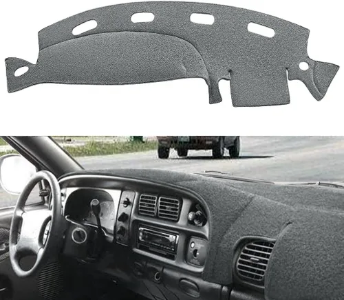 Vista 17 de Yiz Funda para Tablero Cubierta de Salpicadero Tapete de Ajuste Personalizado para Dodge Ram 1500 2002-2005, 2500/3500 2003-2005 (02-05 Beige) Y22