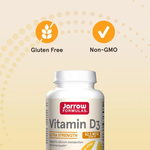 Vista 5 de Jarrow Formulas vitamina D3, 2500 IU, 100 cápsulas blandas, D2500, 1, 1