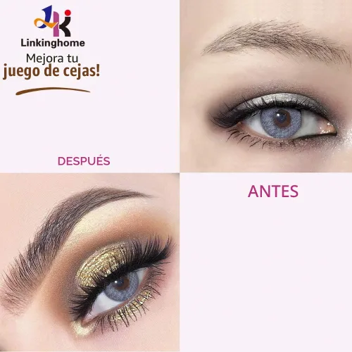 Vista 2 de Plantilla para cejas, juego de moldeador de cejas de 24 unidades, plantilla reutilizable para cejas con correa para maquillaje en 3 minutos 24pzas