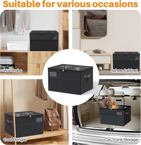 Vista 7 de MIFXIN Organizador de zapatos para armario, 16 pares de cajas grandes para zapatos, contenedor de almacenamiento de zapatos con cubierta