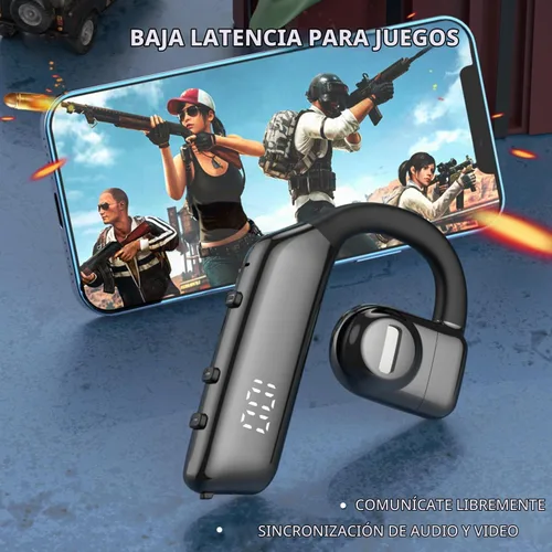 Vista 8 de Auricular Bluetooth V5.3 Auricular Bluetooth de un solo oído, con cancelación de ruido y compatible con micrófono, tiempo de conversación de 30