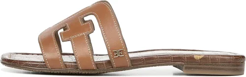Vista 13 de Sam Edelman Bay Granite - Sandalia plana de cuero sin cordones con punta abierta color verde granito 10