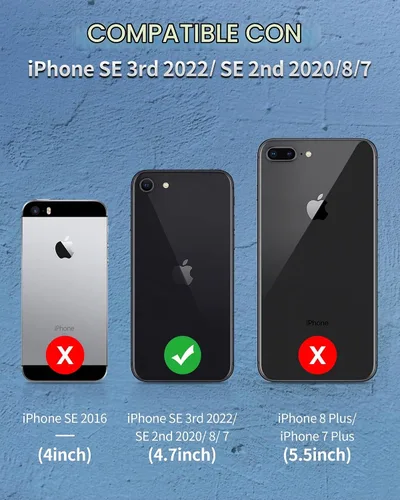 Vista 2 de SPORTLINK Funda impermeable para iPhone SE 3rd 2022/iPhone SE 2nd 2020/iPhone 7/8 - Con protector de pantalla integrado, funda impermeable de cuerpo