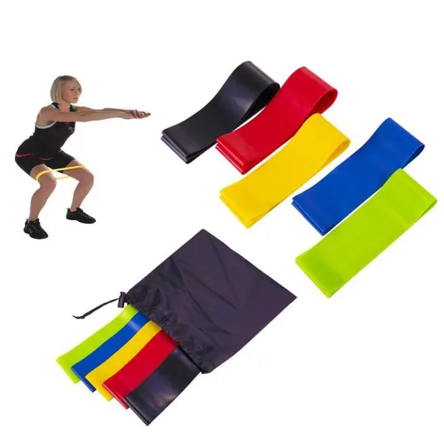 Vista 2 de Bandas Elasticas Cerradas Para Ejercicio De Resistencia Kit X 5 Niveles