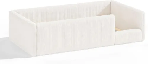 Vista 7 de Bellemave Twin Size Corduroy Upholstered Montessori Floor Bed Frame,Beige