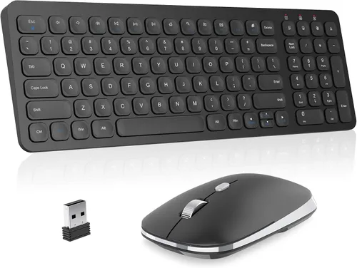 Vista 12 de cimetech EasyTyping KF10 - Combo de teclado y mouse inalámbricos, teclas de interruptor de tijera silenciosas, teclas que ahorran mano de obra
