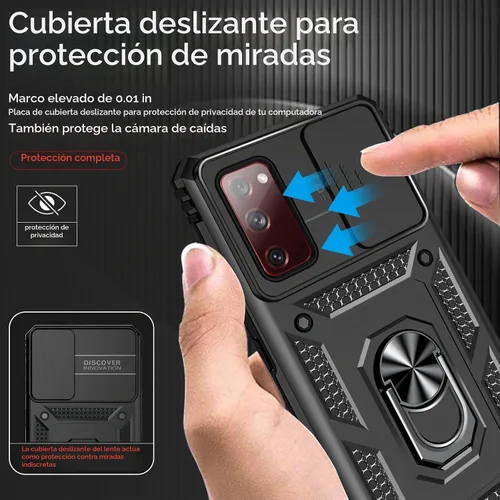 Vista 4 de HNHYGETE Funda para Galaxy S20 FE 5G con protector de pantalla: [grado militar de 20 pies probada en caídas] anillo a prueba de golpes para Samsung
