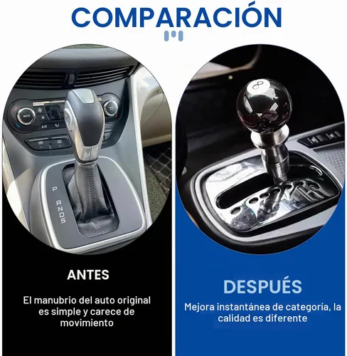 Vista 5 de Mango de palanca de cambios para automóvil, bola de billar de 2.16 pulgadas, perilla de palanca de cambios manual en forma de 8 con adaptadores