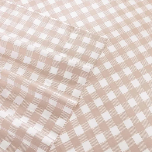 Vista 3 de Stone Cottage - Juego de sábanas, ropa de cama de percal de algodón crujiente y transpirable con funda de almohada a juego, 200 hilos, bolsillo