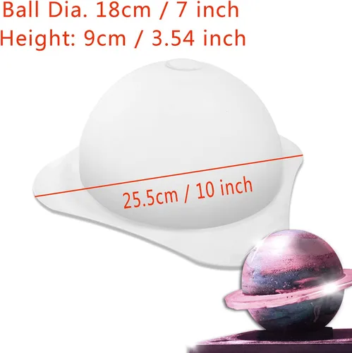 Vista 4 de Molde de silicona grande de planeta para pastel de fondant de chocolate + 2 bandejas de cubo de martillo de madera, moldes para hacer jabón, moldes