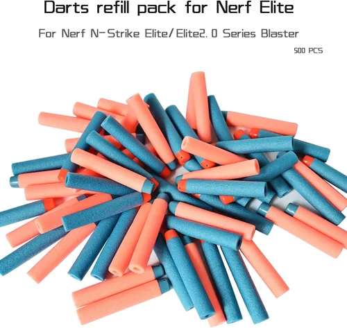 Vista 2 de Paquete de recambio de 500 dardos de espuma compatibles con Nerf N-Strike Elite y Elite 2.0 para todos los lanzadores que utilizan dardos Elite