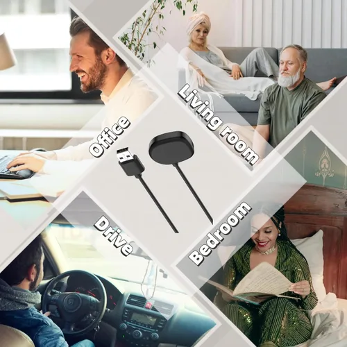 Vista 6 de Cable USB-C para reloj inteligente compatible con Amazfit T-Rex 3 / Balance 2/Helio correa, repuesto de 3.3 pies para reloj inteligente de carga