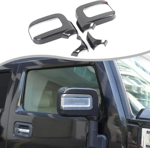 Vista 10 de Cubierta de espejo retrovisor ABS Protector de espejo lateral Decoración exterior Compatible con Hummer H2 2003 2004 2005 2006 2007 2008 2009
