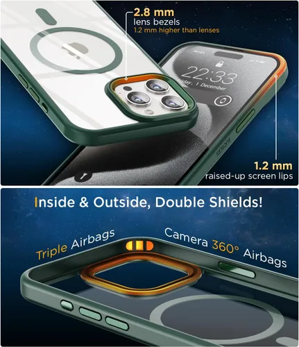 Vista 7 de SUCGLES Funda para iPhone 15 Pro Max con MagSafe [Magnética Ultra Fuerte] [Protección Militar contra Caídas de 12 Pies]