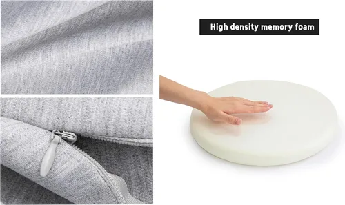 Vista 4 de Cojines redondos extraíbles para silla, almohadillas de espuma viscoelástica, cómodo cojín de asiento antideslizante y transpirable, adecuado