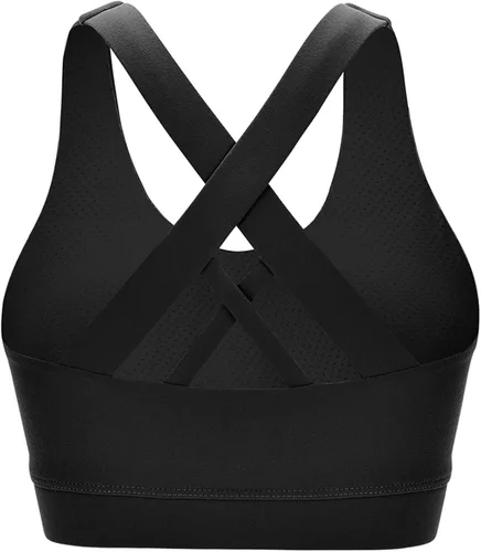 Vista 6 de Sujetadores deportivos para mujer, soporte de alto impacto para yoga, gimnasio, correr, entrenamiento, fitness, tirantes deportivos, con copas
