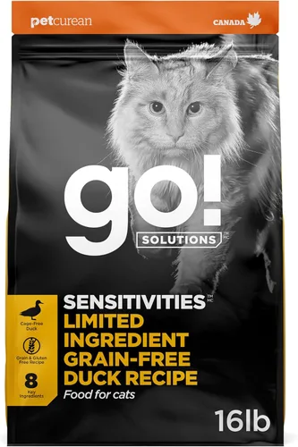 Vista 17 de Go! Solutions Sensitivities Limited Ingredient Duck Dry Cat Food, 3 lb