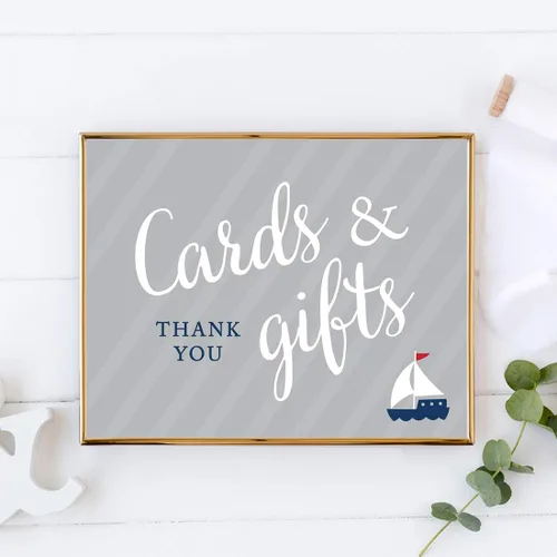 Vista 2 de Andaz Press Colección náutica, tarjetas y regalos para fiesta, 8.5 x 11 pulgadas, paquete de 1, para Ocean Sailor Bon Voyage Adventure Inspired