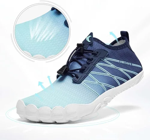 Vista 3 de HIITAVE Zapatos de agua antideslizantes, zapatos acuáticos descalzos, de secado rápido, ligeros con playa, río, piscina, para hombres y mujeres