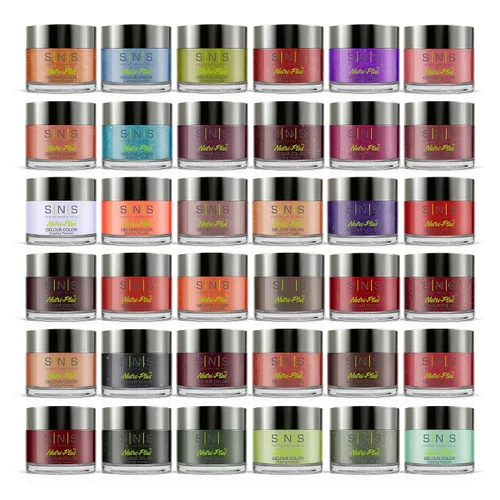 Vista 21 de SNS Polvo de inmersión de uñas, polvo de inmersión de color geloso - Acai Bowl (negro) - Color de uñas de larga duración dura 14 días - Bajo olor