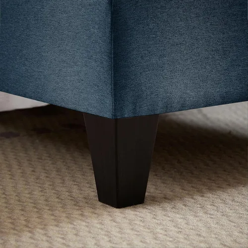 Vista 4 de Sofá modular de 105 pulgadas para sala de estar, sofá en forma de U de 4 plazas con doble diván de fibra de lino de poliéster, color azul Gris claro
