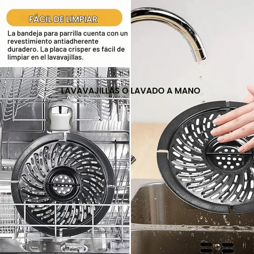 Vista 3 de Bandeja para freidora de aire para freidora de aire de 2 cuartos de galón Dash PowerXL Gowise Chefman, revestimiento mejorado de doble capa