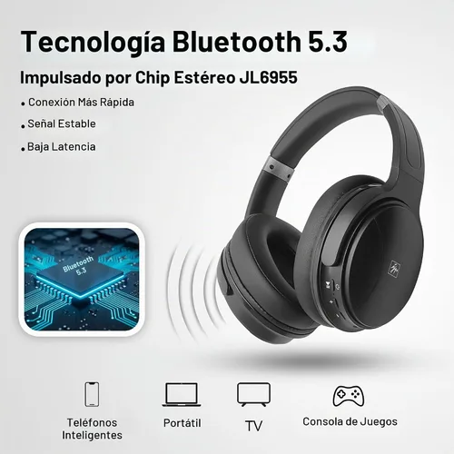 Vista 2 de Fisher Pro Auriculares inalámbricos con cancelación activa de ruido, auriculares sobre la oreja