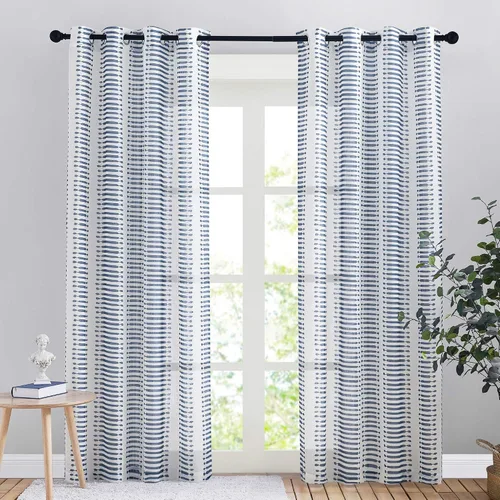 Vista 8 de PONY DANCE - Cortinas transparente con apariencia de lino, con ojales