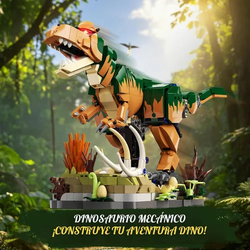 Vista 2 de INSOON Juego de construcción de dinosaurios mecánicos, juguete STEM